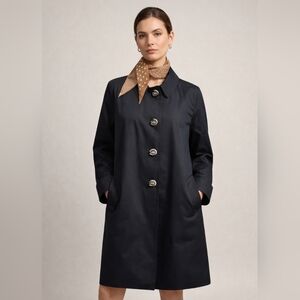 Coach Navy Single-Breasted Trench Coat